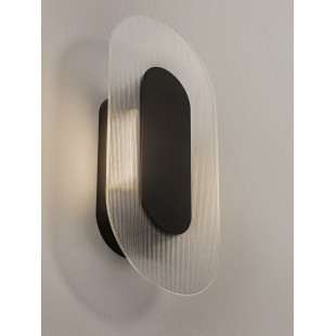 Kinkiet szklany owalny Rio 30cm LED 3000K czany metal / przezroczyste szkło 