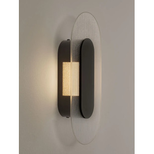 Kinkiet szklany owalny Rio 30cm LED 3000K czany metal / przezroczyste szkło 