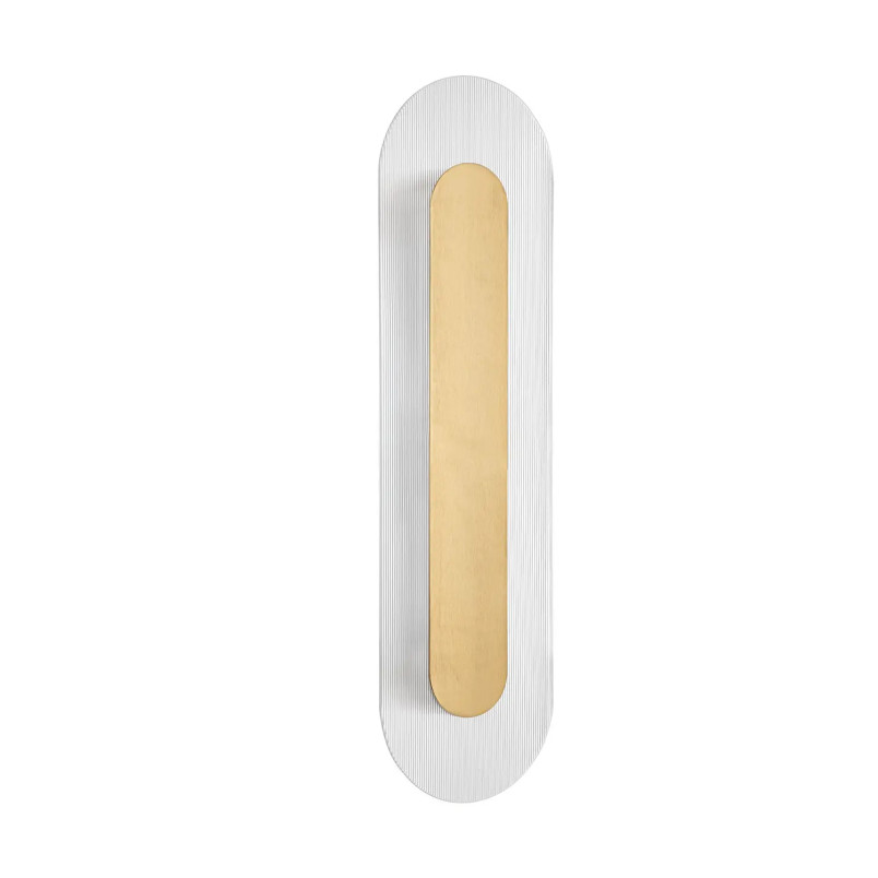 Kinkiet szklany owalny Rio 50cm LED 3000K złoto-mosiężny metal / przezroczyste szkło 