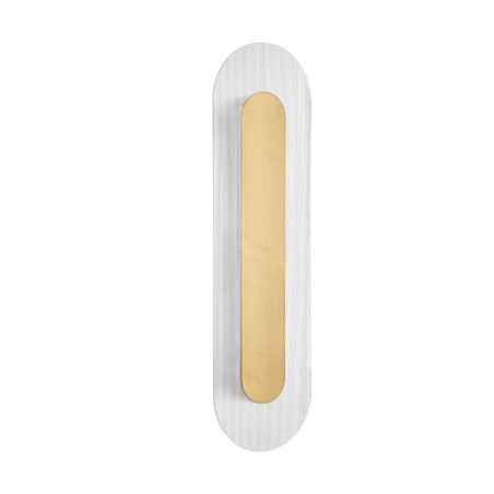 Kinkiet szklany owalny Rio 50cm LED 3000K złoto-mosiężny metal / przezroczyste szkło 