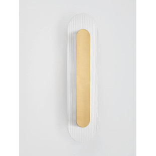 Kinkiet szklany owalny Rio 50cm LED 3000K złoto-mosiężny metal / przezroczyste szkło 