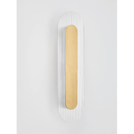 Kinkiet szklany owalny Rio 50cm LED 3000K złoto-mosiężny metal / przezroczyste szkło 