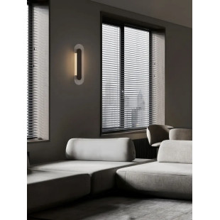 Kinkiet szklany owalny Rio 50cm LED 3000K czany metal / przezroczyste szkło 