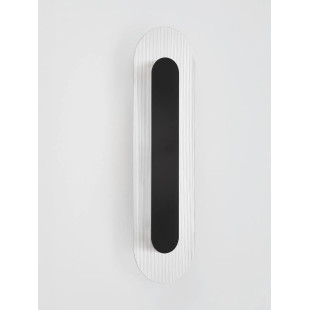 Kinkiet szklany owalny Rio 50cm LED 3000K czany metal / przezroczyste szkło 