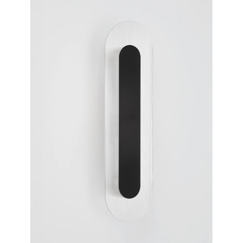 Kinkiet szklany owalny Rio 50cm LED 3000K czany metal / przezroczyste szkło 