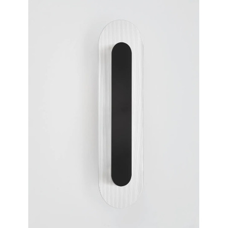 Kinkiet szklany owalny Rio 50cm LED 3000K czany metal / przezroczyste szkło 
