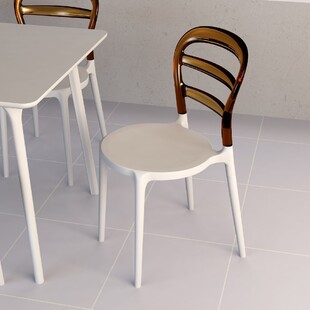 Krzesło Miss Bibi białe/przezroczyste Siesta - Stylowy design!