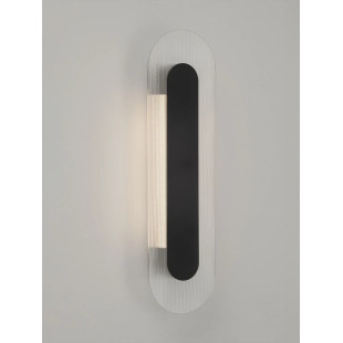 Kinkiet szklany owalny Rio 50cm LED 3000K czany metal / przezroczyste szkło 