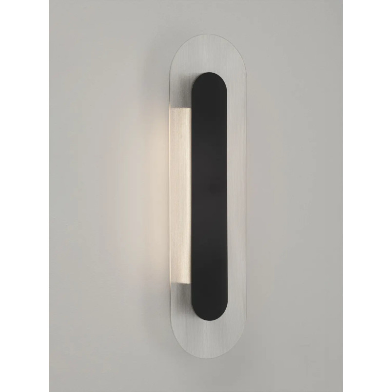 Kinkiet szklany owalny Rio 50cm LED 3000K czany metal / przezroczyste szkło 