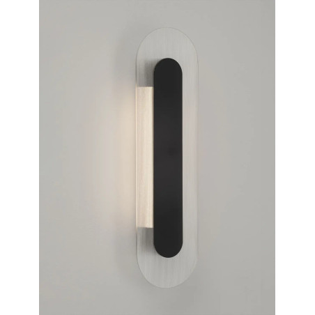 Kinkiet szklany owalny Rio 50cm LED 3000K czany metal / przezroczyste szkło 