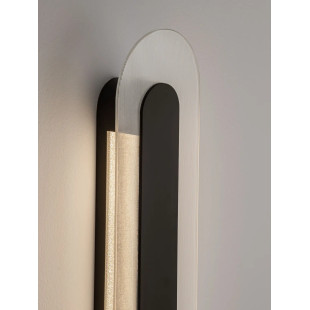 Kinkiet szklany owalny Rio 50cm LED 3000K czany metal / przezroczyste szkło 