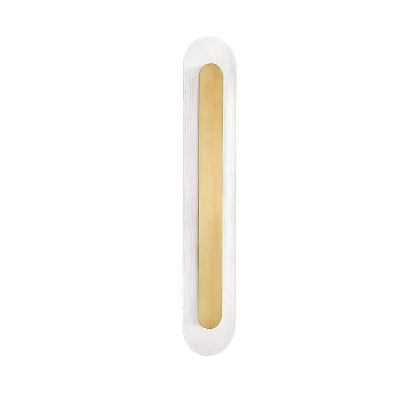 Kinkiet szklany owalny Rio 70cm LED 3000K złoto-mosiężny metal / przezroczyste szkło 