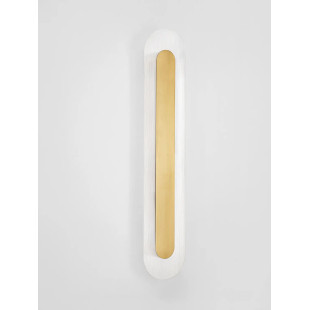 Kinkiet szklany owalny Rio 70cm LED 3000K złoto-mosiężny metal / przezroczyste szkło 