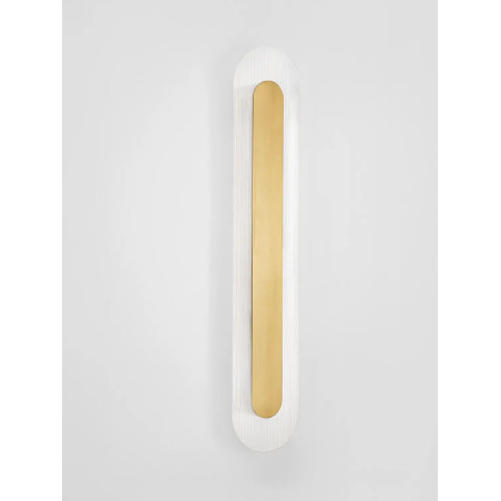 Kinkiet szklany owalny Rio 70cm LED 3000K złoto-mosiężny metal / przezroczyste szkło 