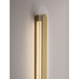 Kinkiet szklany owalny Rio 70cm LED 3000K złoto-mosiężny metal / przezroczyste szkło 
