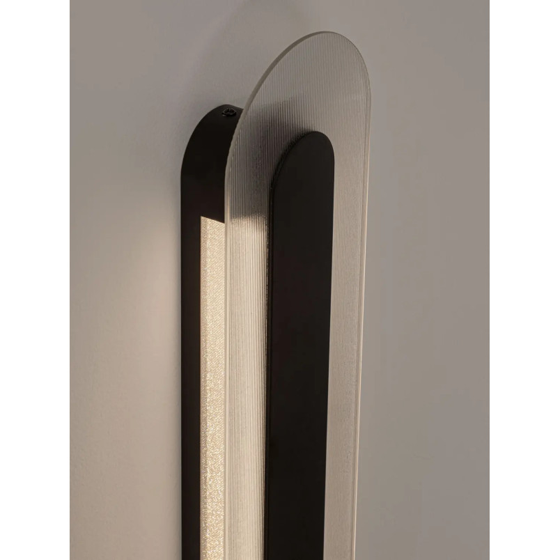 Kinkiet szklany owalny Rio 70cm LED 3000K czany metal / przezroczyste szkło 