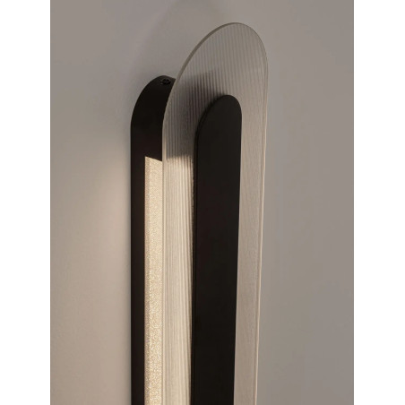 Kinkiet szklany owalny Rio 70cm LED 3000K czany metal / przezroczyste szkło 