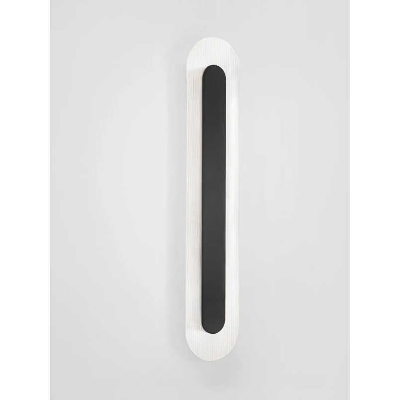 Kinkiet szklany owalny Rio 70cm LED 3000K czany metal / przezroczyste szkło 