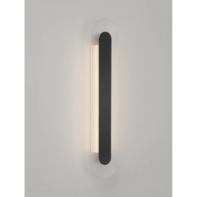 Kinkiet szklany owalny Rio 70cm LED 3000K czany metal / przezroczyste szkło 