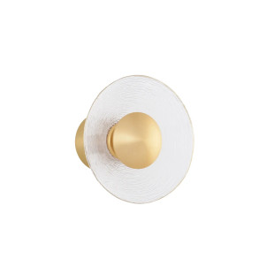 Kinkiet szklany okrągły w stylu glamour Menti 16cm LED 3000K przeźroczysty / złoty mosiądz