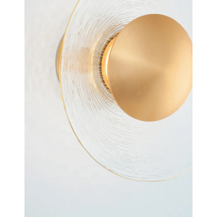 Kinkiet szklany okrągły w stylu glamour Menti 16cm LED 3000K przeźroczysty / złoty mosiądz