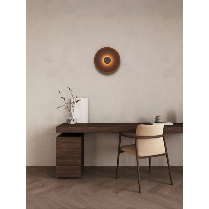 Kinkiet okrągły modern - ściemniany Appio 25,5cm LED CCT 2700-3000-4000K ciemny brąz