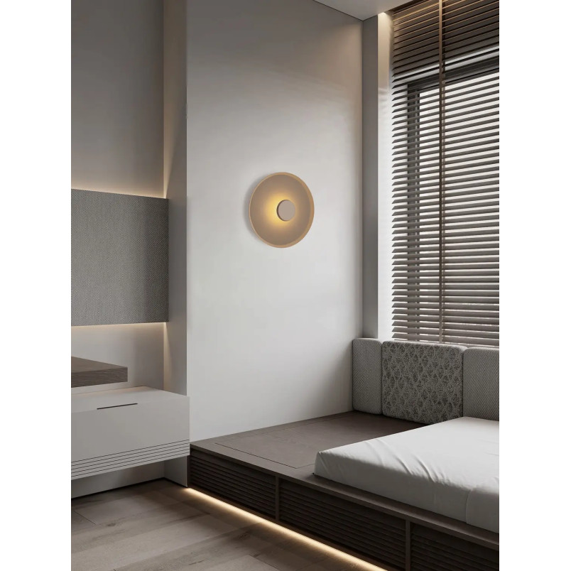 Kinkiet okrągły modern - ściemniany Appio 35,5cm LED CCT 2700-3000-4000K beżowo-szary