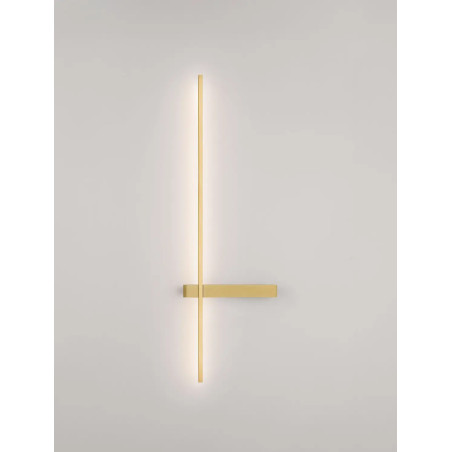 Kinkiet pionowy minimalistyczny Portella 73cm LED CCT 2700-3000-4000K złoty mosiądz
