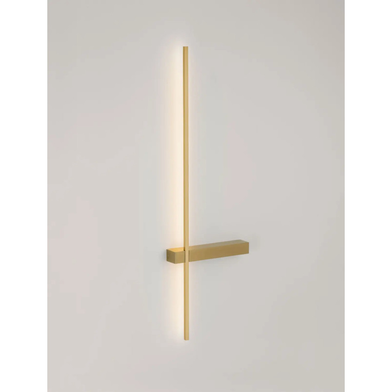 Kinkiet pionowy minimalistyczny Portella 73cm LED CCT 2700-3000-4000K złoty mosiądz