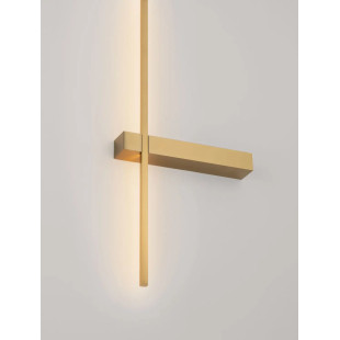 Kinkiet pionowy minimalistyczny Portella 73cm LED CCT 2700-3000-4000K złoty mosiądz
