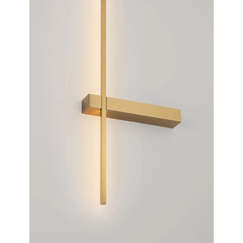 Kinkiet pionowy minimalistyczny Portella 73cm LED CCT 2700-3000-4000K złoty mosiądz
