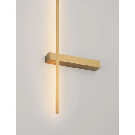 Kinkiet pionowy minimalistyczny Portella 73cm LED CCT 2700-3000-4000K złoty mosiądz