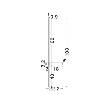 Kinkiet pionowy minimalistyczny Portella 103cm LED CCT 2700-3000-4000K czarny