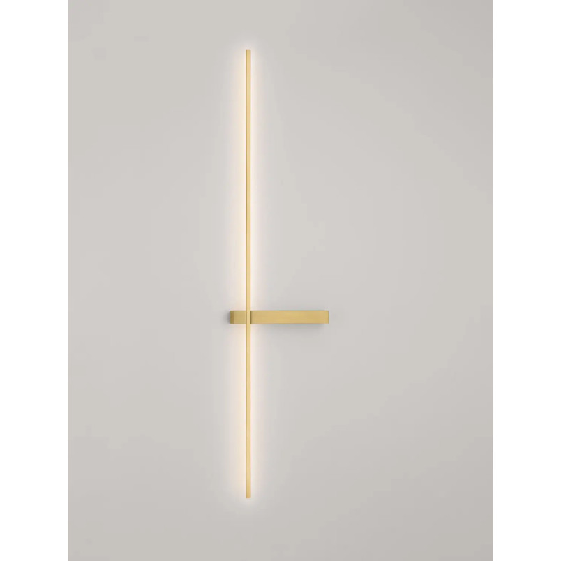 Kinkiet pionowy minimalistyczny Portella 103cm LED CCT 2700-3000-4000K złoty mosiądz