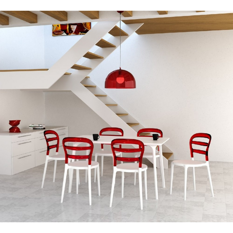 Krzesło Miss Bibi białe/czerwone - Siesta | Stylowe i trwałe