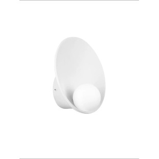 Kinkiet designerski ze szklaną kulą Colli 23cm opal / biały