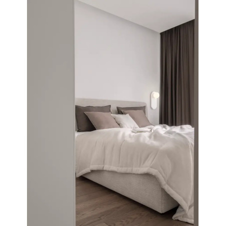 Kinkiet owalny ze szklaną kulą Porrino 30cm opal / biały