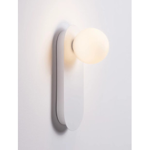 Kinkiet owalny ze szklaną kulą Porrino 30cm opal / biały