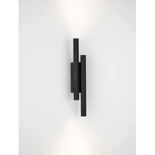 Kinkiet 2 punktowy z ryflowanymi kloszami Gamba H38cm LED 3000K czarny