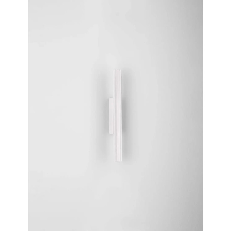 Kinkiet z ryflowanym kloszem Gamba H30cm LED 3000K biały