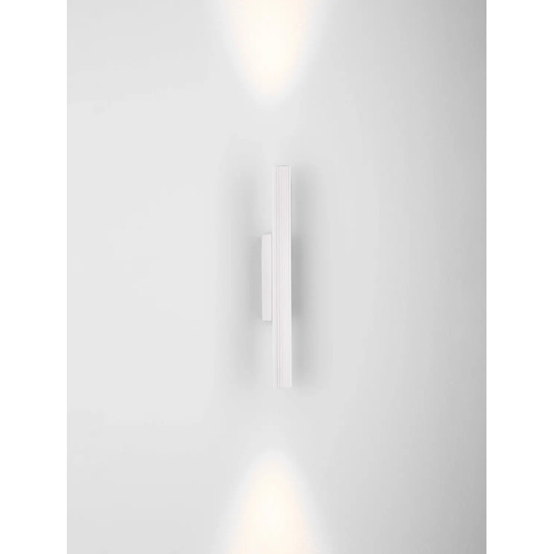 Kinkiet z ryflowanym kloszem Gamba H30cm LED 3000K biały