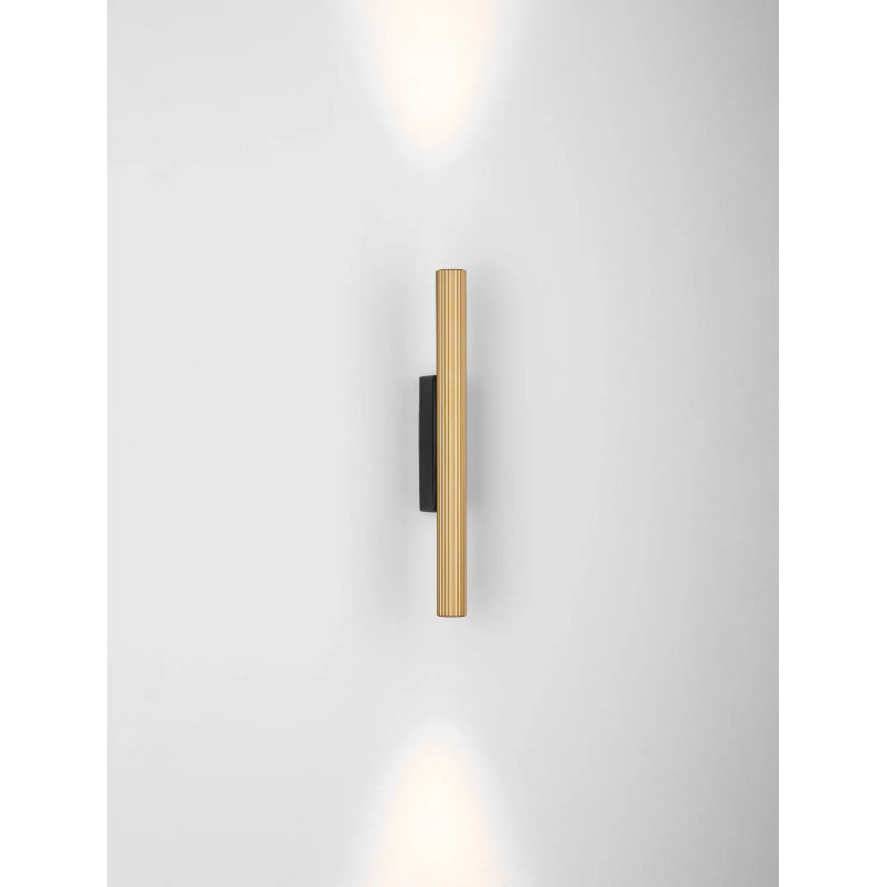 Kinkiet z ryflowanym kloszem Gamba H30cm LED 3000K złoty