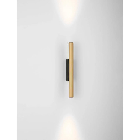 Kinkiet z ryflowanym kloszem Gamba H30cm LED 3000K złoty