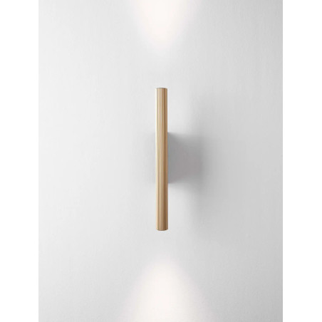 Kinkiet z ryflowanym kloszem Gamba H30cm LED 3000K złoty