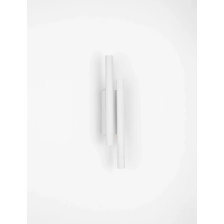Kinkiet 2 punktowy z ryflowanymi kloszami Gamba H38cm LED 3000K biały