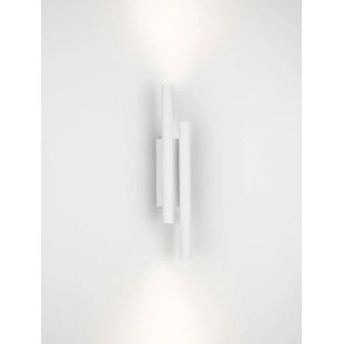 Kinkiet 2 punktowy z ryflowanymi kloszami Gamba H38cm LED 3000K biały