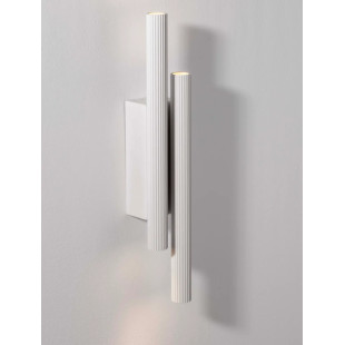 Kinkiet 2 punktowy z ryflowanymi kloszami Gamba H38cm LED 3000K biały