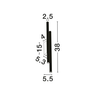 Kinkiet 2 punktowy z ryflowanymi kloszami Gamba H38cm LED 3000K złoty