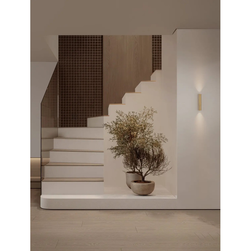 Kinkiet tuba góra-dół Badini H25cm LED 3000K matowe złoto
