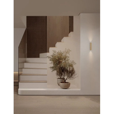 Kinkiet tuba góra-dół Badini H25cm LED 3000K matowe złoto